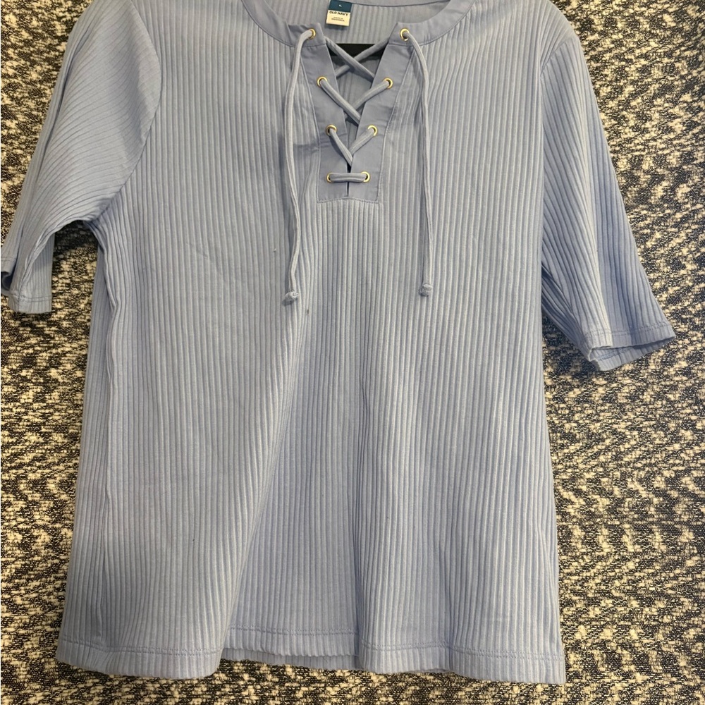 Old Navy Blue Lace-Up Blouse
